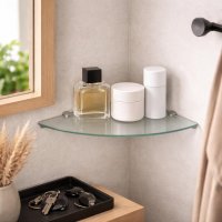 Eckregal Glasboden 6mm Glasplatte Glasregal Glasscheibe Regalhalter Glas Regal klar 35 cm Aluminium