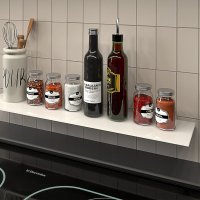 Glasboden 6mm Glasplatte f&uuml;r Glasregal Glasscheibe Regalhalter Bad Glas Regal wei&szlig; 60 cm silber