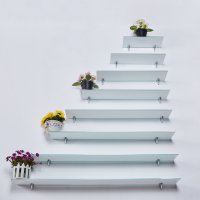 Glasboden 6mm Glasplatte f&uuml;r Glasregal Glasscheibe Regalhalter Bad Glas Regal wei&szlig; 70 cm silber