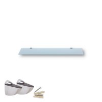 Glasboden 6mm Glasplatte f&uuml;r Glasregal Glasscheibe Regalhalter Bad Glas Regal 30 cm wei&szlig; silber