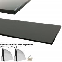 Glasboden 6mm Glasplatte f&uuml;r Glasregal Glasscheibe Regalhalter Bad Glas Regal 40 cm wei&szlig; silber