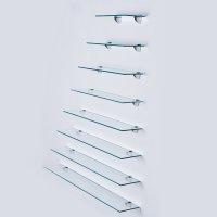 Glasboden 50 cm Glasplatte f&uuml;r Glasregal Glasscheibe Regalhalter Bad Glas Regal Klar Glas mit Halterung