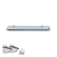 Glasboden 60 cm Glasplatte f&uuml;r Glasregal Glasscheibe Regalhalter Bad Glas Regal Klar Glas mit Halterung