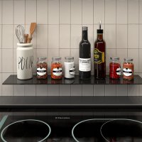 Glasboden 90 cm Glasplatte f&uuml;r Glasregal Glasscheibe Regalhalter Bad Glas Regal schwarz Glas mit Halterung