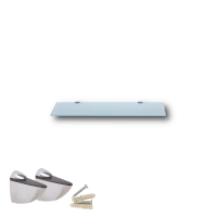 Glasboden 30 cm Glasplatte f&uuml;r Glasregal Glasscheibe Regalhalter Bad Glas Regal wei&szlig; Glas mit Halterung