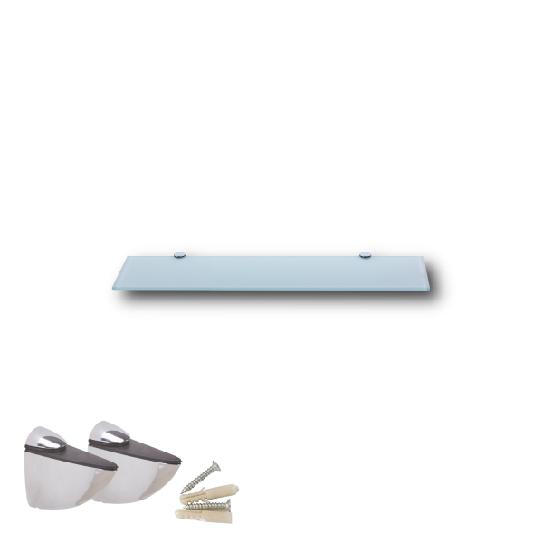 Glasboden 40 cm Glasplatte f&uuml;r Glasregal Glasscheibe Regalhalter Bad Glas Regal wei&szlig; Glas mit Halterung