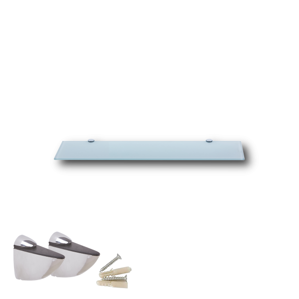 Glasboden 50 cm Glasplatte f&uuml;r Glasregal Glasscheibe Regalhalter Bad Glas Regal wei&szlig; Glas mit Halterung