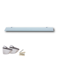 Glasboden 80 cm Glasplatte f&uuml;r Glasregal Glasscheibe Regalhalter Bad Glas Regal wei&szlig; Glas mit Halterung