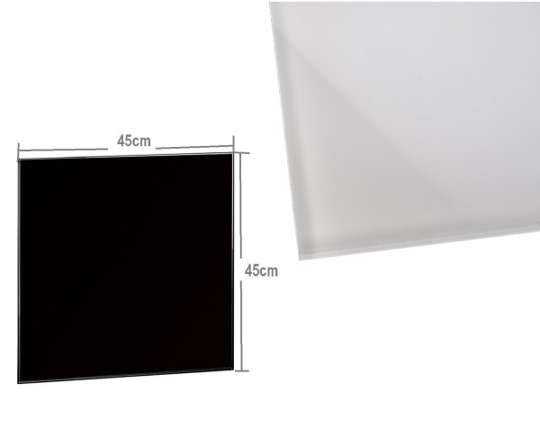 Glasplatte schwarz 45x45 cm, 6mm, quadratisch, Sicherheitsglas Tischplatte Regalboden Glasscheibe Schwarz