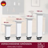 4er Set M&ouml;belfu&szlig; Wei&szlig; lackiert in 4 ver. Gr&ouml;&szlig;en 8/10/12/15 cm