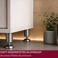 4er Set M&ouml;belfu&szlig; Aluminium Matt in 4 ver. Gr&ouml;&szlig;en 8/10/12/15 cm