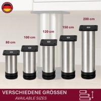 M&ouml;belf&uuml;&szlig;e 150 mm 4er Set [H&Ouml;HENVERSTELLBAR] M&ouml;belbeine aus Edelstahl Schrankf&uuml;&szlig;e Verstellbar Geb&uuml;rstet Silber