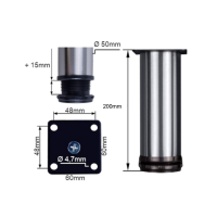 4er Set M&ouml;belfu&szlig; Edel in 6 ver. Gr&ouml;&szlig;en 8/10/12/15 cm