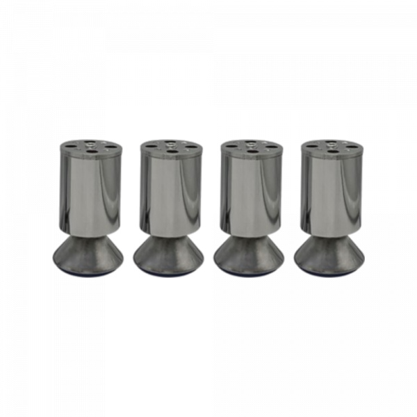 4er Set M&ouml;belfu&szlig; Chrom in 4 ver. Gr&ouml;&szlig;en 8/10/12/15 cm