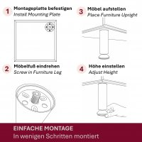 Verchromter Stahl 100mm h&ouml;henverstellbar 4er Set konischer Standfu&szlig;
