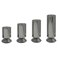 4er Set M&ouml;belfu&szlig; Chrom in 4 ver. Gr&ouml;&szlig;en 8/10/12/15 cm