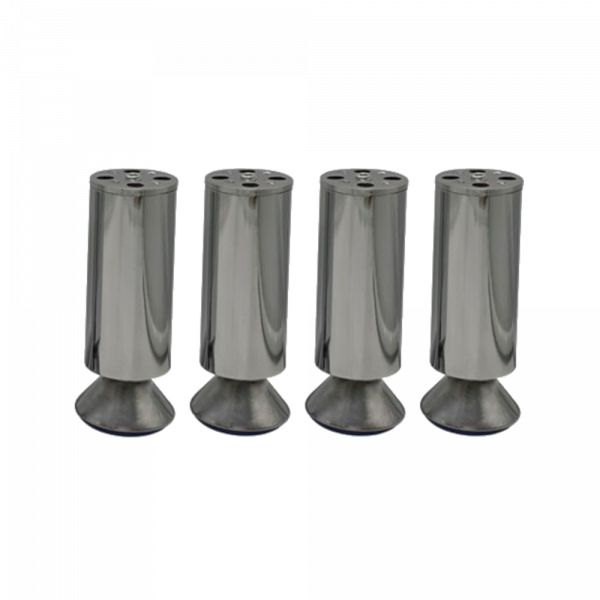 4er Set M&ouml;belfu&szlig; Chrom in 4 ver. Gr&ouml;&szlig;en 8/10/12/15 cm