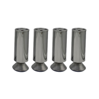 4er Set M&ouml;belfu&szlig; Chrom in 4 ver. Gr&ouml;&szlig;en 8/10/12/15 cm