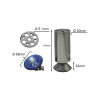 4er Set M&ouml;belfu&szlig; Chrom in 4 ver. Gr&ouml;&szlig;en 8/10/12/15 cm