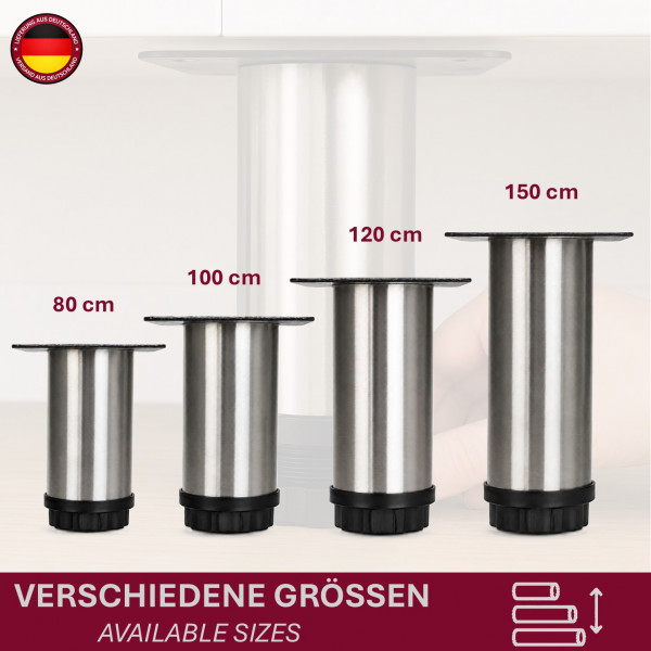 4er Set M&ouml;belfu&szlig; Edel in 4 ver. Gr&ouml;&szlig;en 8/10/12/15 cm
