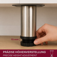4er Set M&ouml;belfu&szlig; Edel in 4 ver. Gr&ouml;&szlig;en 8/10/12/15 cm