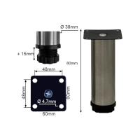 4er Set M&ouml;belfu&szlig; Edel in 4 ver. Gr&ouml;&szlig;en 8/10/12/15 cm