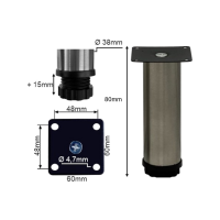 4er Set M&ouml;belfu&szlig; Edel in 4 ver. Gr&ouml;&szlig;en 8/10/12/15 cm