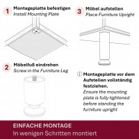 4er Set M&ouml;belfu&szlig; Edel in 4 ver. Gr&ouml;&szlig;en 8/10/12/15