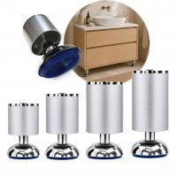 4er Set M&ouml;belfu&szlig; Aluminium Matt in 4 ver. Gr&ouml;&szlig;en 8/10/12/15 cm