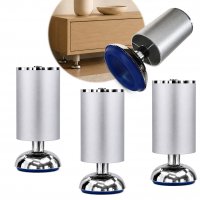 4er Set M&ouml;belfu&szlig; Aluminium Matt in 4 ver. Gr&ouml;&szlig;en 8/10/12/15 cm