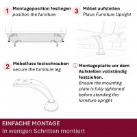 4er Set M&ouml;belfu&szlig; Modern Chrom 10 cm