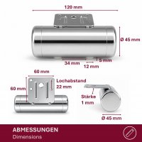 4er Set M&ouml;belfu&szlig; in Chrom 12 cm