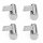 4er Set M&ouml;belfu&szlig; in Chrom 12 cm